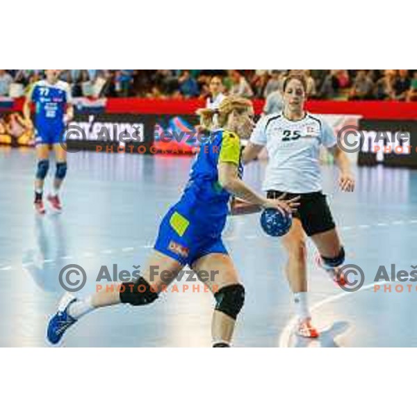 Neza Mitrusevska of Slovenia during handball match between Slovenia and Switzerland in qualification for EHF Euro Hungary - Croatia 2014 played in Kodeljevo Hall, Ljubljana, Slovenia on March 30, 2014