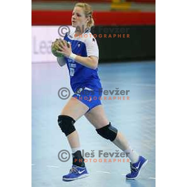 Neza Mitrusevska of Slovenia during handball match between Slovenia and Switzerland in qualification for EHF Euro Hungary - Croatia 2014 played in Kodeljevo Hall, Ljubljana, Slovenia on March 30, 2014