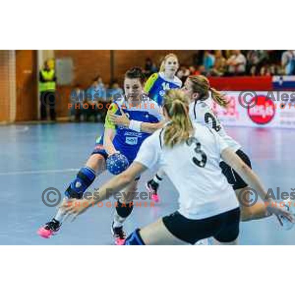 Teja Ferfolja of Slovenia during handball match between Slovenia and Switzerland in qualification for EHF Euro Hungary - Croatia 2014 played in Kodeljevo Hall, Ljubljana, Slovenia on March 30, 2014