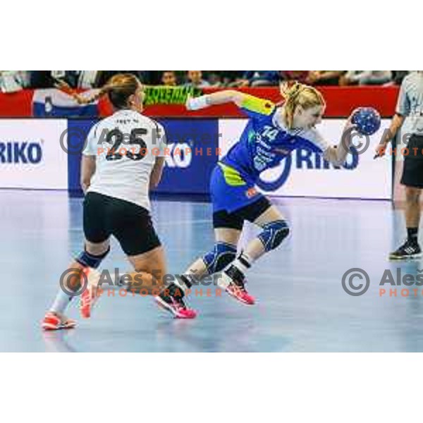 Tamara Mavsar of Slovenia during handball match between Slovenia and Switzerland in qualification for EHF Euro Hungary - Croatia 2014 played in Kodeljevo Hall, Ljubljana, Slovenia on March 30, 2014