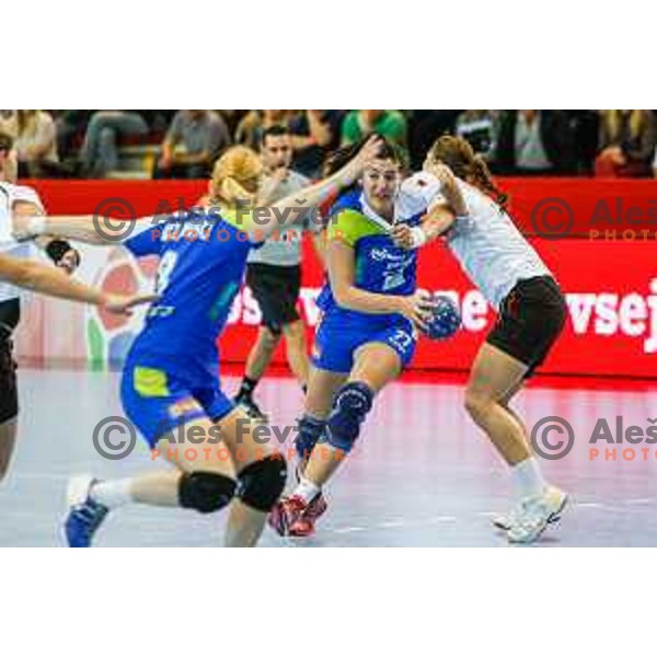 Maja Son of Slovenia during handball match between Slovenia and Switzerland in qualification for EHF Euro Hungary - Croatia 2014 played in Kodeljevo Hall, Ljubljana, Slovenia on March 30, 2014