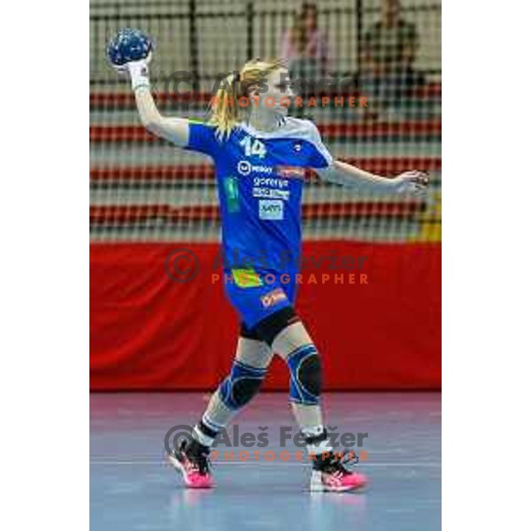 Tamara Mavsar of Slovenia during handball match between Slovenia and Switzerland in qualification for EHF Euro Hungary - Croatia 2014 played in Kodeljevo Hall, Ljubljana, Slovenia on March 30, 2014