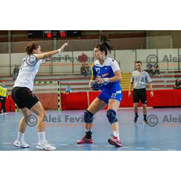 Maja Son of Slovenia during handball match between Slovenia and Switzerland in qualification for EHF Euro Hungary - Croatia 2014 played in Kodeljevo Hall, Ljubljana, Slovenia on March 30, 2014