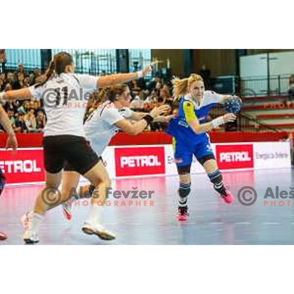 Tamara Mavsar of Slovenia during handball match between Slovenia and Switzerland in qualification for EHF Euro Hungary - Croatia 2014 played in Kodeljevo Hall, Ljubljana, Slovenia on March 30, 2014