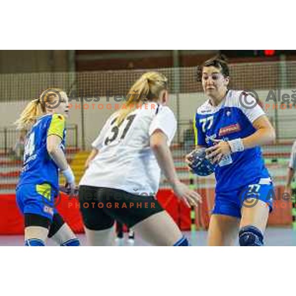 Maja Son of Slovenia during handball match between Slovenia and Switzerland in qualification for EHF Euro Hungary - Croatia 2014 played in Kodeljevo Hall, Ljubljana, Slovenia on March 30, 2014