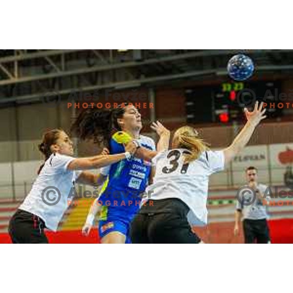 Maja Son of Slovenia during handball match between Slovenia and Switzerland in qualification for EHF Euro Hungary - Croatia 2014 played in Kodeljevo Hall, Ljubljana, Slovenia on March 30, 2014