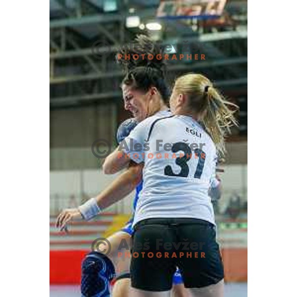 Maja Son of Slovenia during handball match between Slovenia and Switzerland in qualification for EHF Euro Hungary - Croatia 2014 played in Kodeljevo Hall, Ljubljana, Slovenia on March 30, 2014