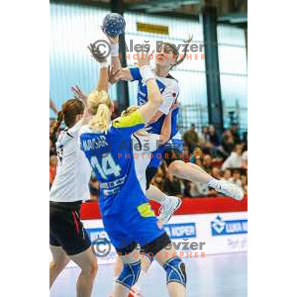 Maja Zrnec of Slovenia during handball match between Slovenia and Switzerland in qualification for EHF Euro Hungary - Croatia 2014 played in Kodeljevo Hall, Ljubljana, Slovenia on March 30, 2014