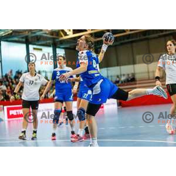 Maja Zrnec of Slovenia during handball match between Slovenia and Switzerland in qualification for EHF Euro Hungary - Croatia 2014 played in Kodeljevo Hall, Ljubljana, Slovenia on March 30, 2014