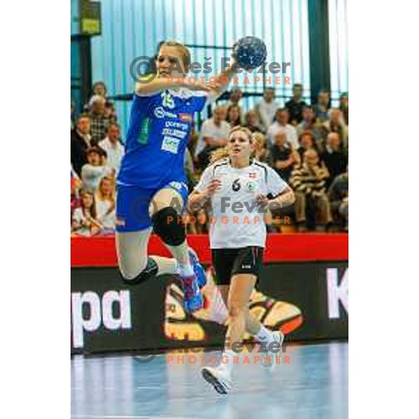 Neli Irman of Slovenia during handball match between Slovenia and Switzerland in qualification for EHF Euro Hungary - Croatia 2014 played in Kodeljevo Hall, Ljubljana, Slovenia on March 30, 2014
