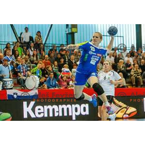 Neli Irman of Slovenia during handball match between Slovenia and Switzerland in qualification for EHF Euro Hungary - Croatia 2014 played in Kodeljevo Hall, Ljubljana, Slovenia on March 30, 2014