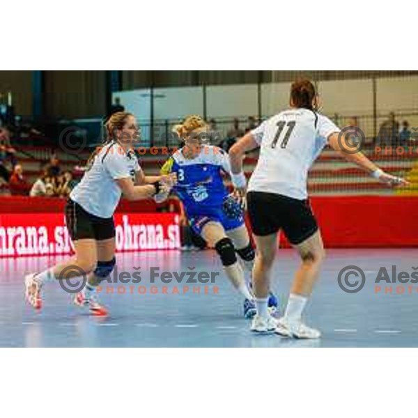 Neza Mitrusevska of Slovenia during handball match between Slovenia and Switzerland in qualification for EHF Euro Hungary - Croatia 2014 played in Kodeljevo Hall, Ljubljana, Slovenia on March 30, 2014