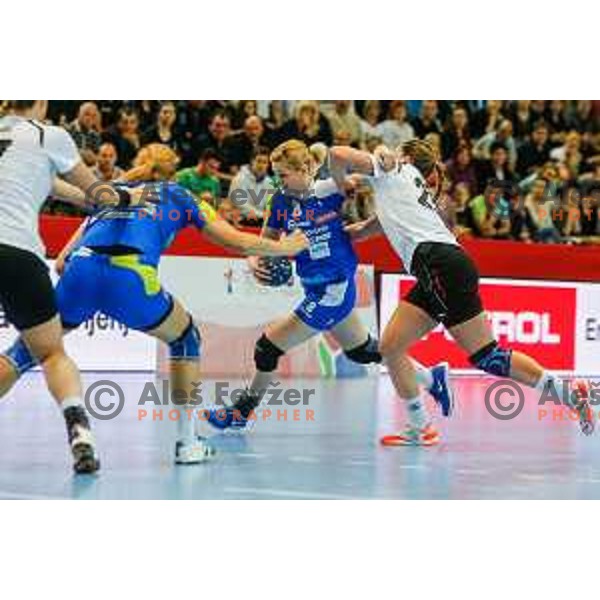Neza Mitrusevska of Slovenia during handball match between Slovenia and Switzerland in qualification for EHF Euro Hungary - Croatia 2014 played in Kodeljevo Hall, Ljubljana, Slovenia on March 30, 2014