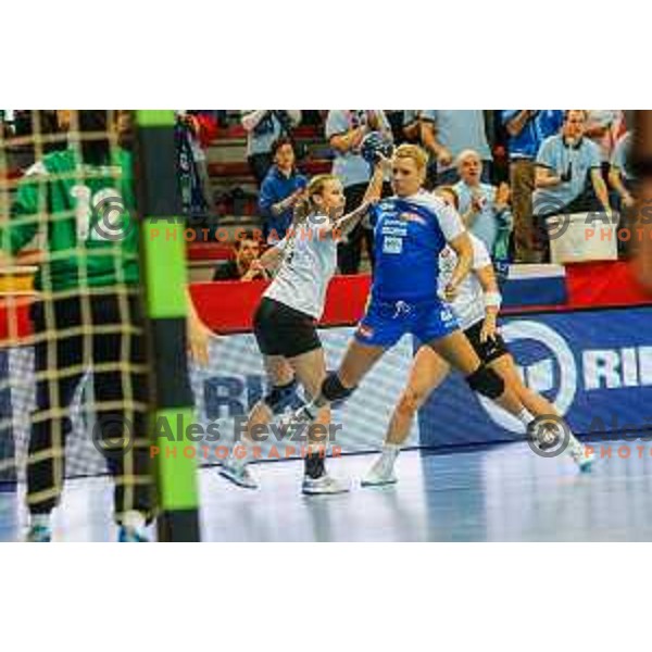 Ana Petrinja of Slovenia during handball match between Slovenia and Switzerland in qualification for EHF Euro Hungary - Croatia 2014 played in Kodeljevo Hall, Ljubljana, Slovenia on March 30, 2014