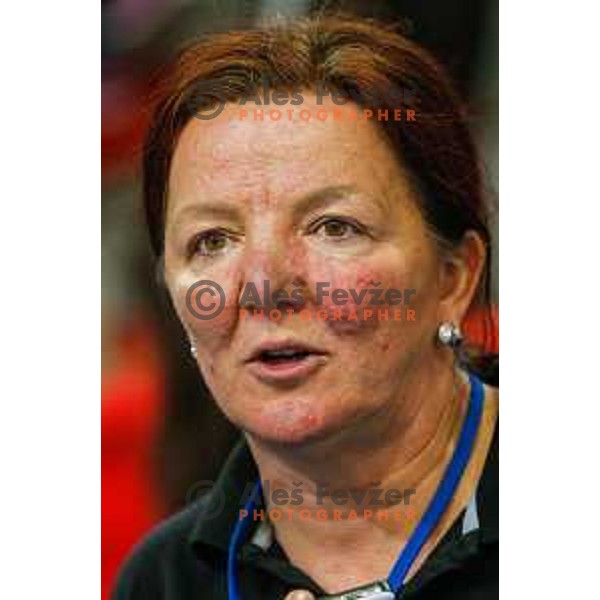 Marta Bon headcoach of Slovenia during handball match between Slovenia and Switzerland in qualification for EHF Euro Hungary - Croatia 2014 played in Kodeljevo Hall, Ljubljana, Slovenia on March 30, 2014