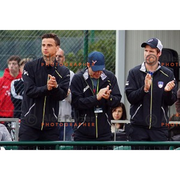of Slovenia in action during Davis Cup match Slovenia-Israel in 1 Europe / Africa group, played in Portoroz, Slovenia on April 4, 2014