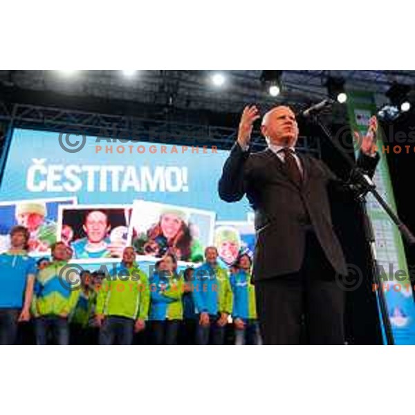 Reception for Slovenian Olympic team in Ljubljana, Slovenia on april 7, 2014