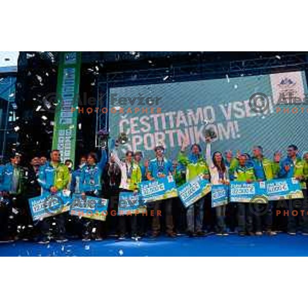 Reception for Slovenian Olympic team in Ljubljana, Slovenia on april 7, 2014