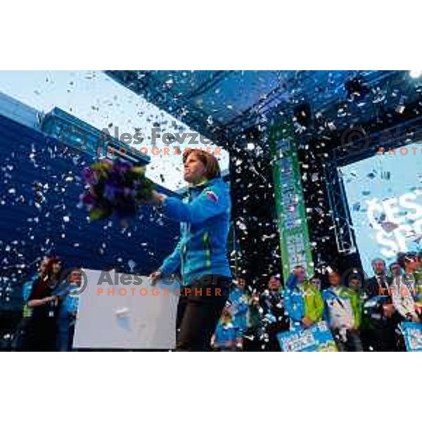 Reception for Slovenian Olympic team in Ljubljana, Slovenia on april 7, 2014