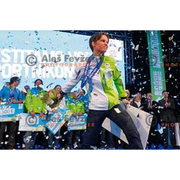 Reception for Slovenian Olympic team in Ljubljana, Slovenia on april 7, 2014