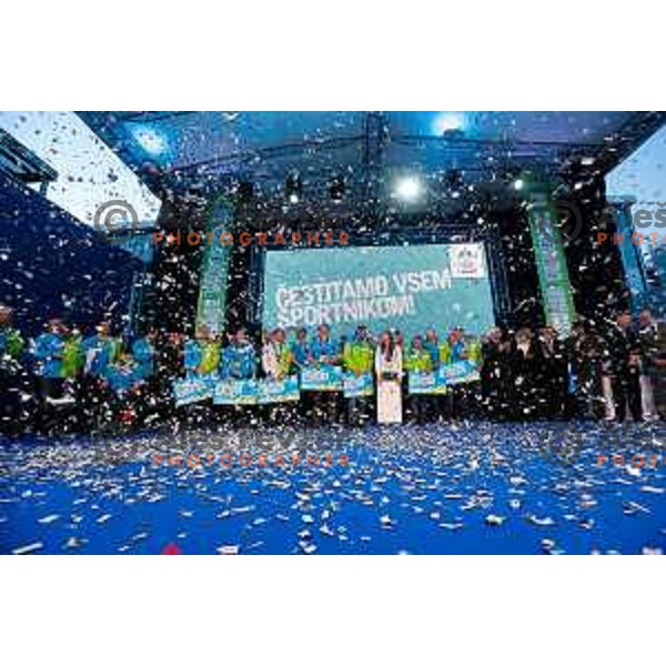 Reception for Slovenian Olympic team in Ljubljana, Slovenia on april 7, 2014