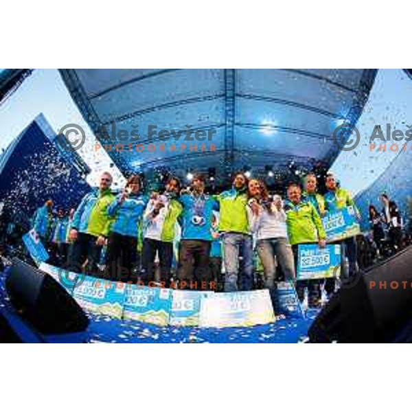 Reception for Slovenian Olympic team in Ljubljana, Slovenia on april 7, 2014