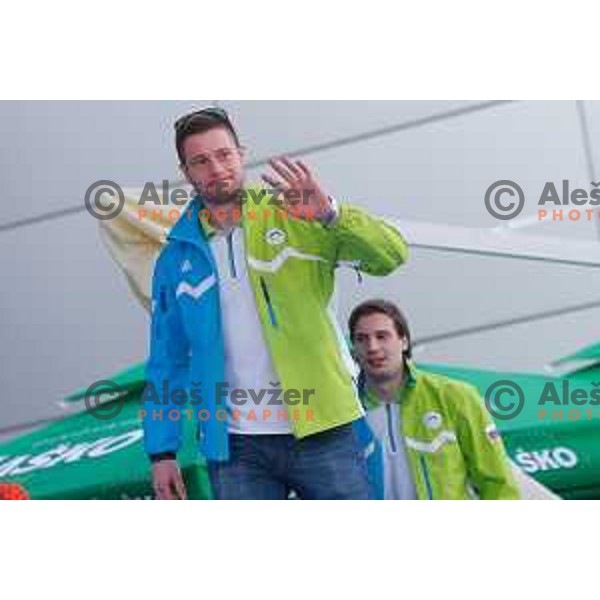 Reception for Slovenian Olympic team in Ljubljana, Slovenia on april 7, 2014