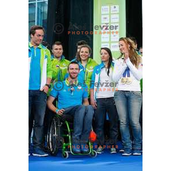 Gal Jakic during reception for Slovenian Olympic team in Ljubljana, Slovenia on april 7, 2014