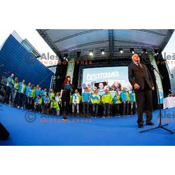 Reception for Slovenian Olympic team in Ljubljana, Slovenia on april 7, 2014