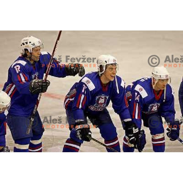 David Rodman, Kopitar and Pretnar at match Slovenia- Japan at World Championship Division 1 group B in Ljubljana.Photo by Ales Fevzer 