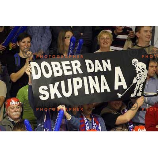 Fans at match Slovenia- Japan at World Championship Division 1 group B in Ljubljana.Photo by Ales Fevzer 