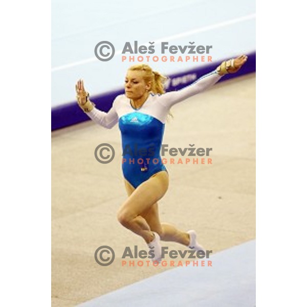Teja Belak of Slovenia competing in the final of Vault during Artistic Gymnastics World Challenge Cup in Hala Tivoli, Ljubljana, Slovenia on April 19, 2014