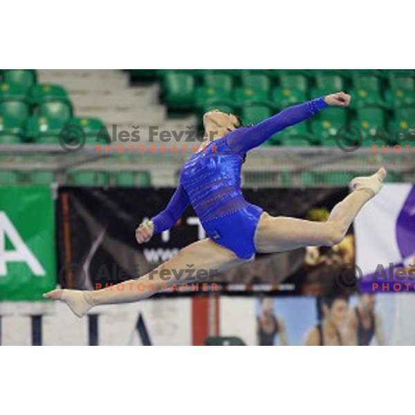 Sasa Golob of Slovenia winner of Floor Exercise during Artistic Gymnastics World Challenge Cup in Hala Tivoli, Ljubljana, Slovenia on April 20, 2014