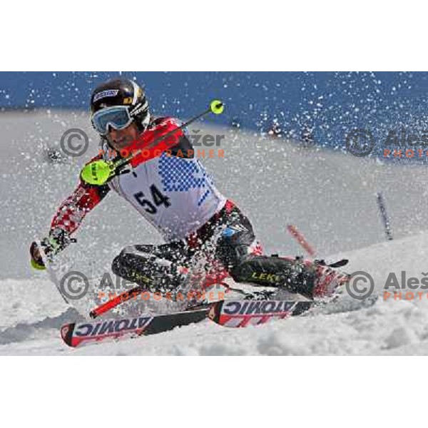 Tin Siroki at slalom race for Slovenian National Championship at Krvavec Ski Resort.Photo by Ales Fevzer 