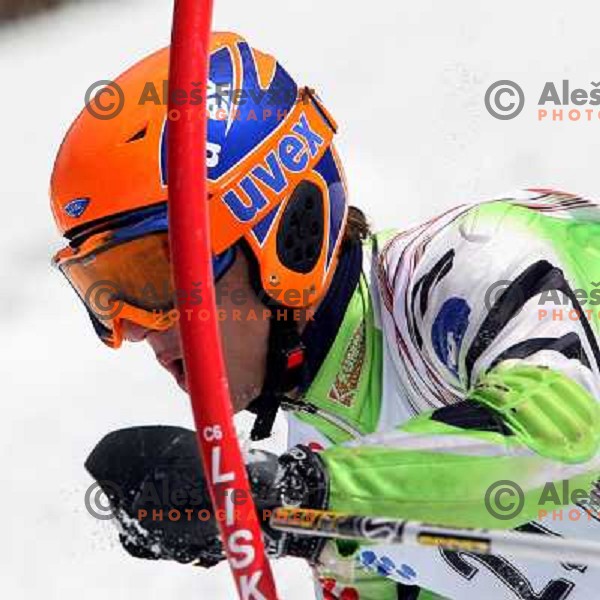 Simon Jecl at slalom race for Slovenian National Championship at Krvavec Ski Resort.Photo by Ales Fevzer 
