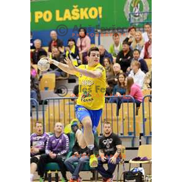 of Celje Pivovarna Lasko in action during 1.NLB leasing league handball match Celje PL- Maribor Branik, played in Arena Zlatorog, Celje, Slovenia on May 16, 2014