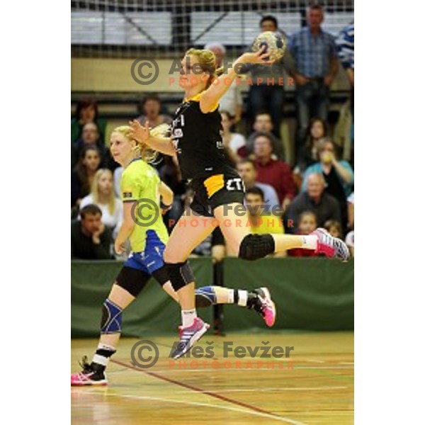 Neli Irman of Gen I Zagorje in action during handball match Krim Mercator -Gen I Zagorje in the Final of Slovenian National Handball Championship in Galjevica Hall, Ljubljana on May 17, 2014