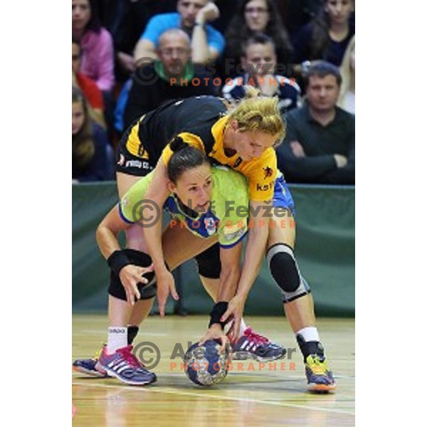 Neli Irman of Gen I Zagorje in action during handball match Krim Mercator -Gen I Zagorje in the Final of Slovenian National Handball Championship in Galjevica Hall, Ljubljana on May 17, 2014