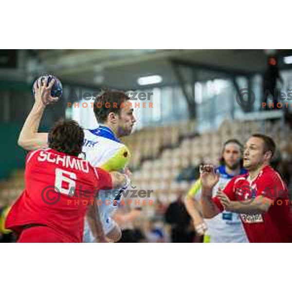 Natek Jure in action during friendly handball match between Slovenia and Austria on June 2, 2014, Maribor