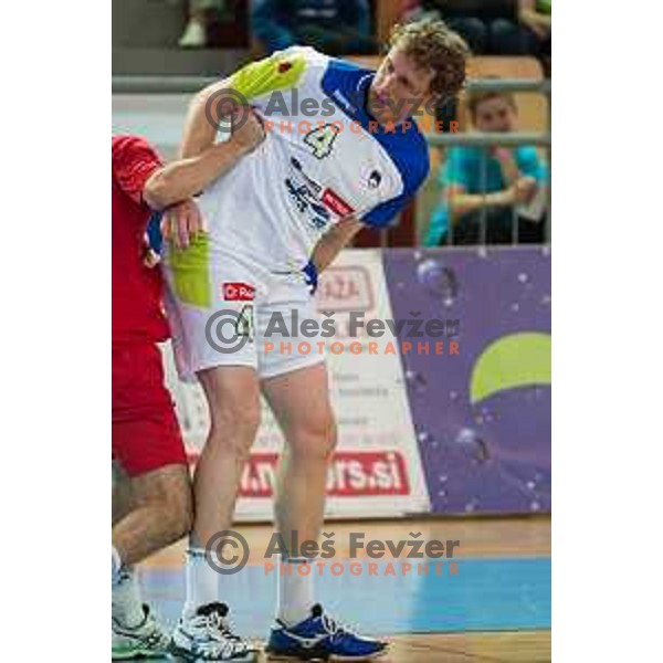 Miklavcic David in action during friendly handball match between Slovenia and Austria on June 2, 2014, Maribor