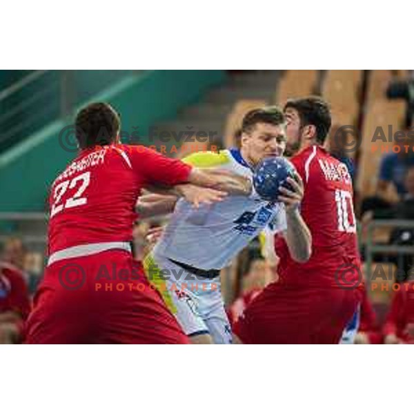 Bezjak Marko in action during friendly handball match between Slovenia and Austria on June 2, 2014, Maribor
