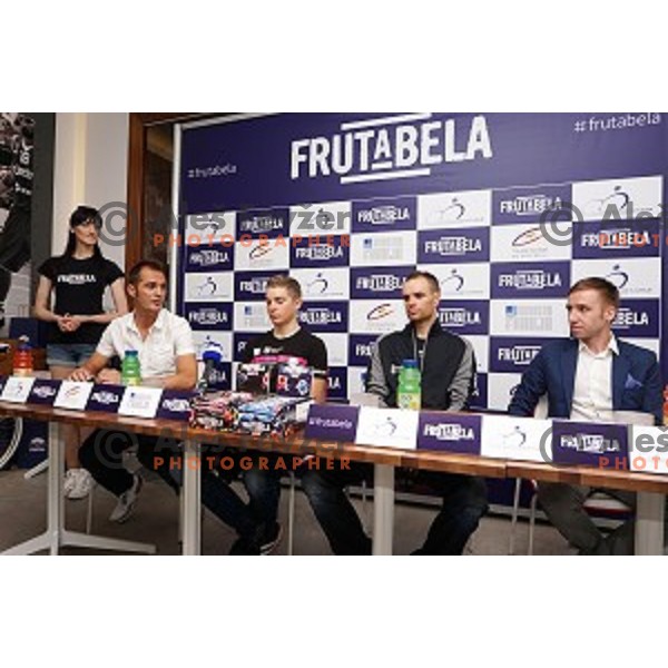 Luka Mezgec of Slovenia cycling team during press conference in Ljubljana, Slovenia on June 4, 2014