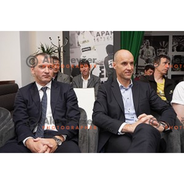  Tomaz Grm (right), president of Slovenia cycling Association during press conference in Ljubljana, Slovenia on June 4, 2014