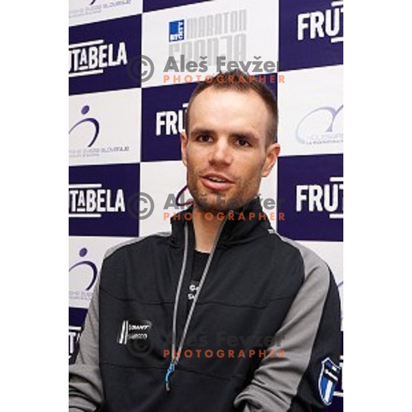 Luka Mezgec of Slovenia cycling team during press conference in Ljubljana, Slovenia on June 4, 2014