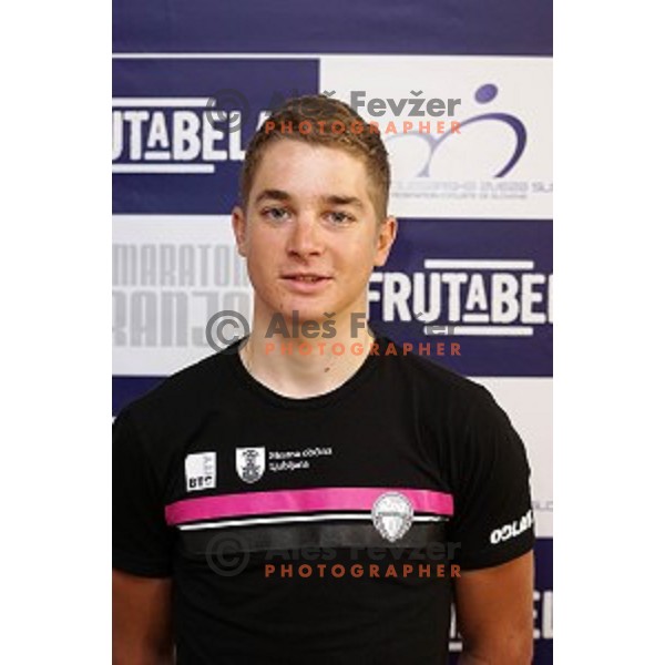 Luka Pibernik of Slovenia cycling team during press conference in Ljubljana, Slovenia on June 4, 2014