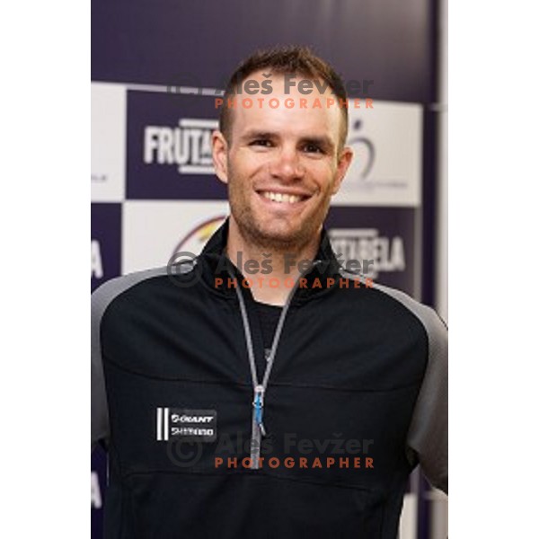 Luka Mezgec of Slovenia cycling team during press conference in Ljubljana, Slovenia on June 4, 2014