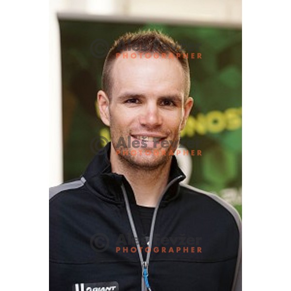 Luka Mezgec of Slovenia cycling team during press conference in Ljubljana, Slovenia on June 4, 2014