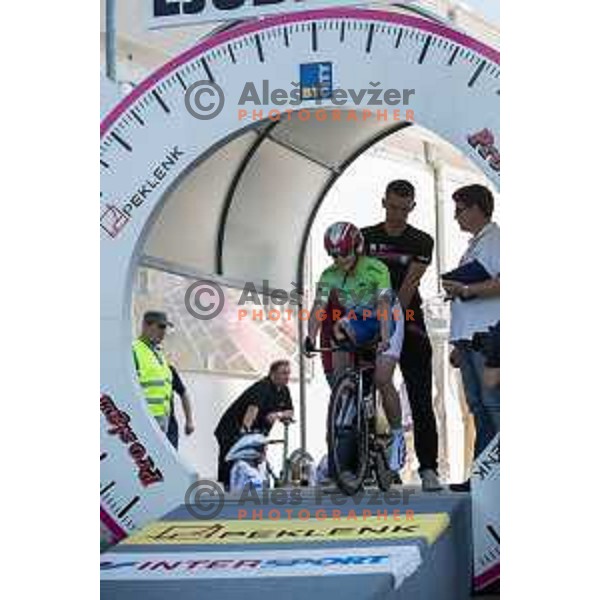Frece Sara at start of Slovenian time trail Championships in Ljubljana.