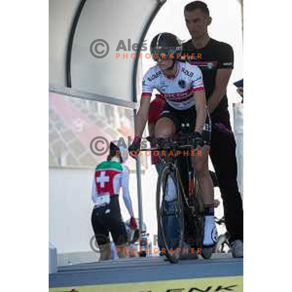 Ritter Martina at start of Slovenian time trail Championships in Ljubljana.