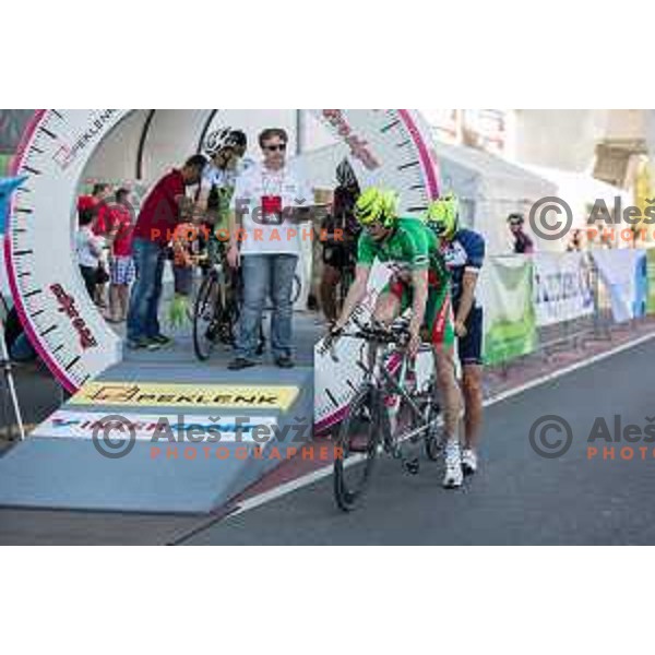 Kobilica Alen at start of Slovenian time trail Championships in Ljubljana.